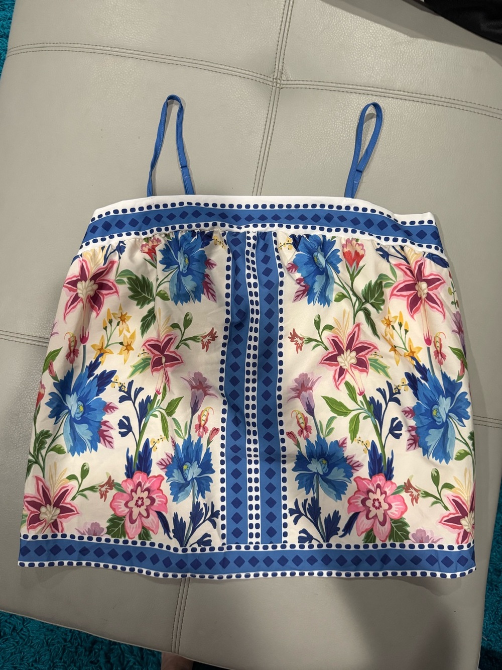 SHEIN Blue, Pink & Green Floral Spaghetti-Strap Cami